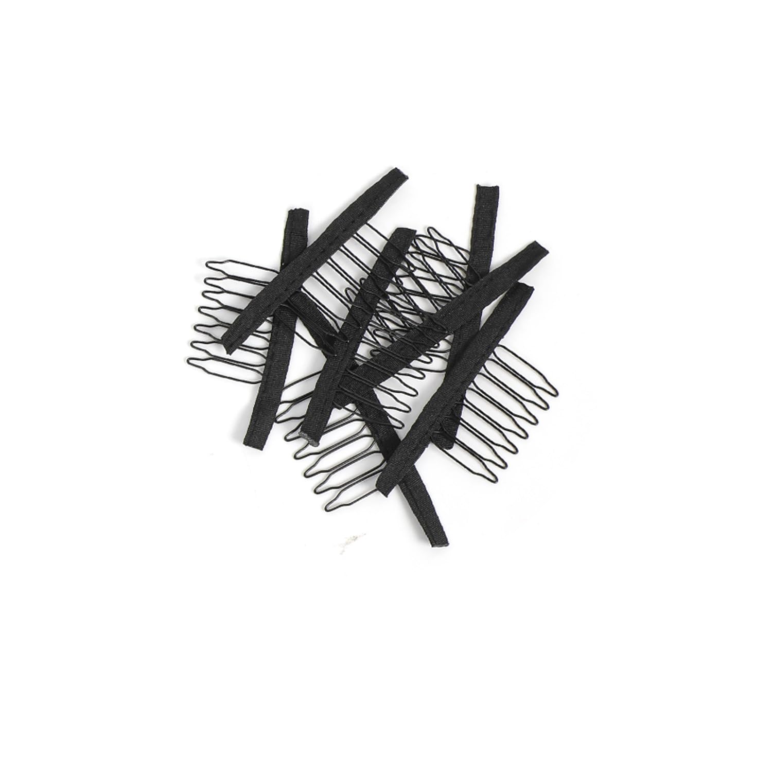 JIUSERLU 20 Pieces Wig Combs 7-teeth Wig Clips to Secure Wig Wig Accessories Tools For Making Wig Caps Black (20 Pcs)