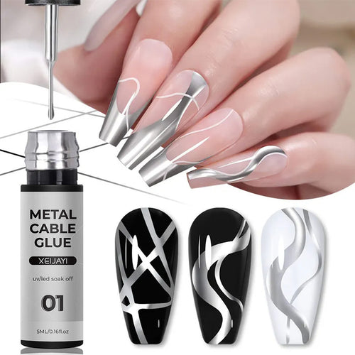 5ml nail metal pull line glue hook edge painting high density metal glue phototherapy glue nail shop dedicated