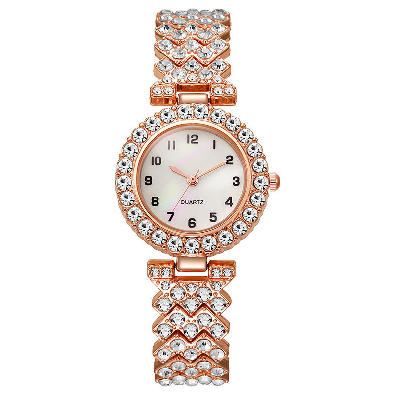 2024 foreign trade new diamond bracelet quartz watch watch round digital face fashion casual in stock watch wholesale
