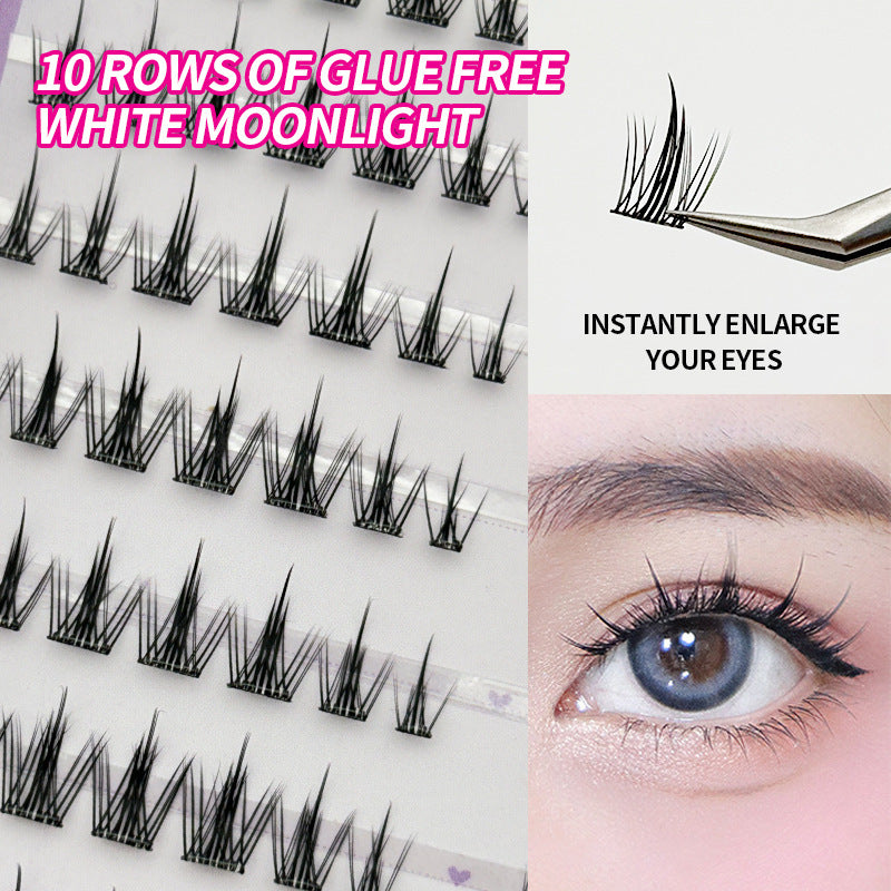 Manufacturer Customized Southeast Asia's Popular False Eyelashes, Glue-Free and Removal-Free, Natural Artificial Eyelashes, Single-Cluster Segmented Eyelashes