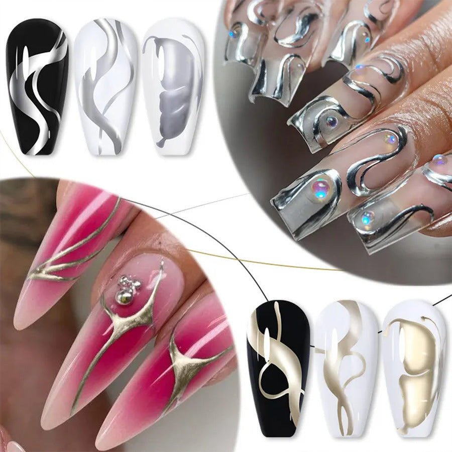 5ml nail metal pull line glue hook edge painting high density metal glue phototherapy glue nail shop dedicated
