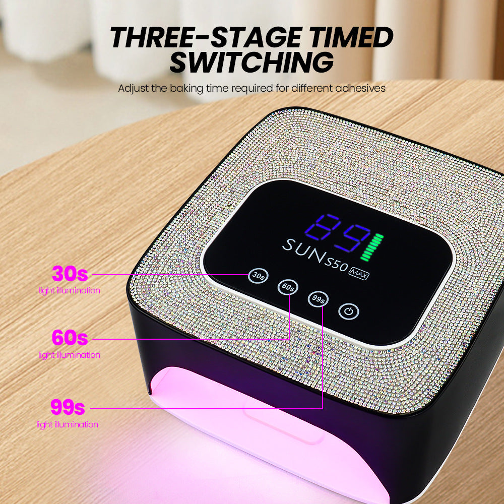 Cross-Border Nail Phototherapy Machine 57Led Nail Baking Lamp Dryer Diamond Phototherapy Lamp Battery Nail Baking Lamp
