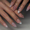Nail Art Patch Removable Nail Butterfly Fake Nail Sweet Wear Nail Three-dimensional Blush Armor Drill 30 Pieces