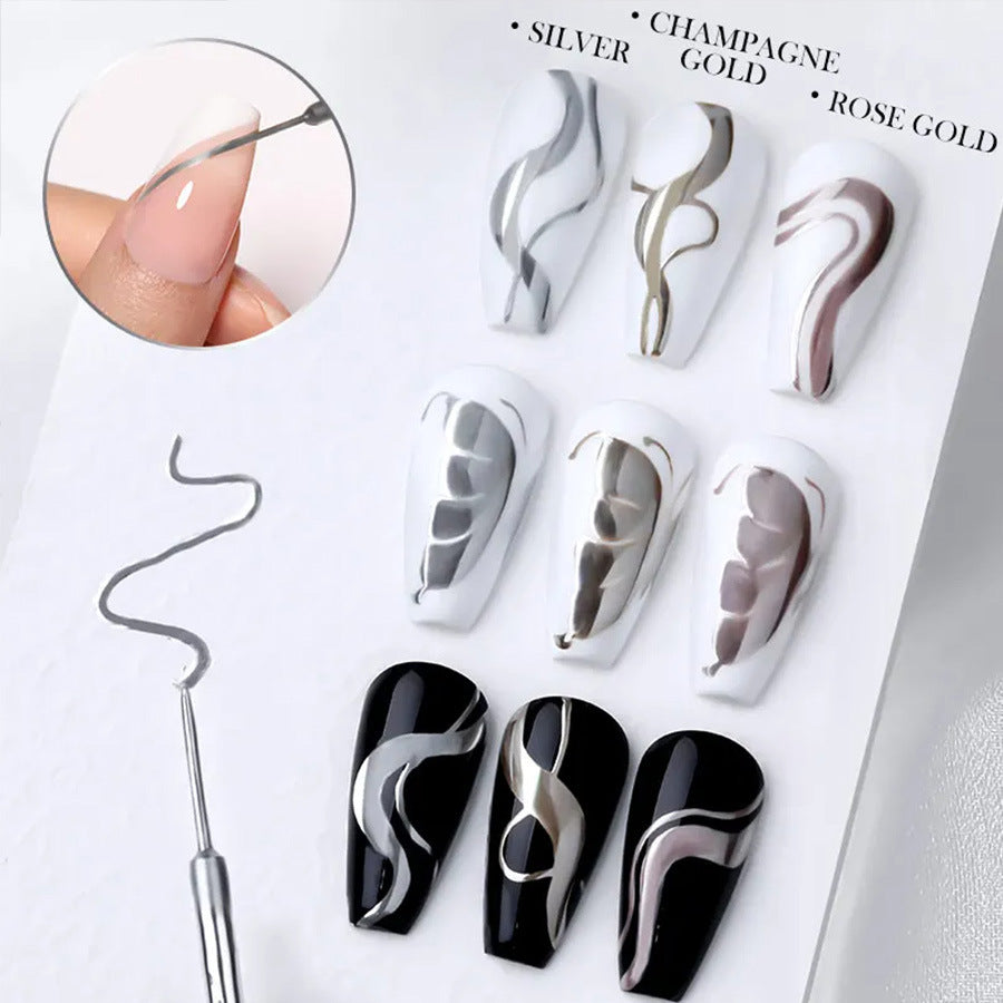 5ml nail metal pull line glue hook edge painting high density metal glue phototherapy glue nail shop dedicated