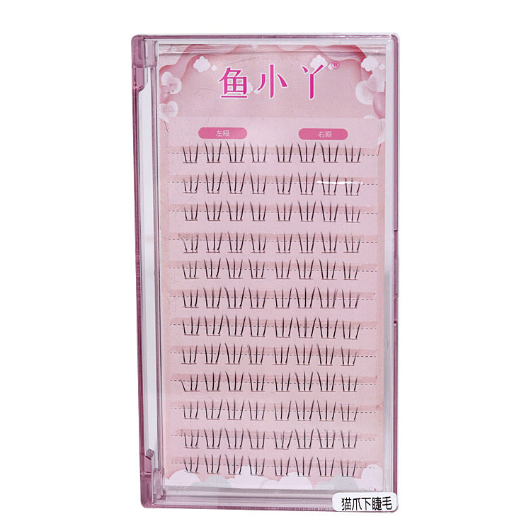 Fish Xiaoya Little Cat Claw Eyelashes Large Capacity Segmented Transparent Terrier Natural Pure Lazy People Cartoon Eyelashes
